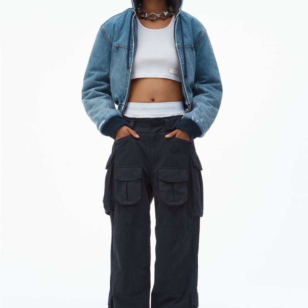 Alexander Wang Black Cargo Trousers. Size 25. Inseam 25